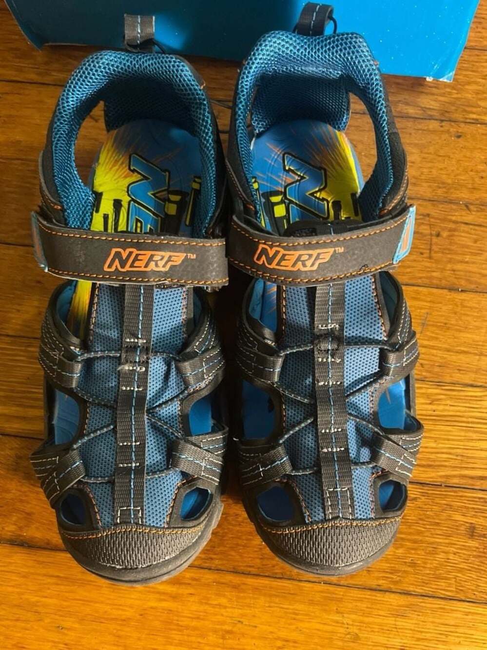 Nerf Boys Closed-Toe Sports Water Sandals Blue/Black Size 6